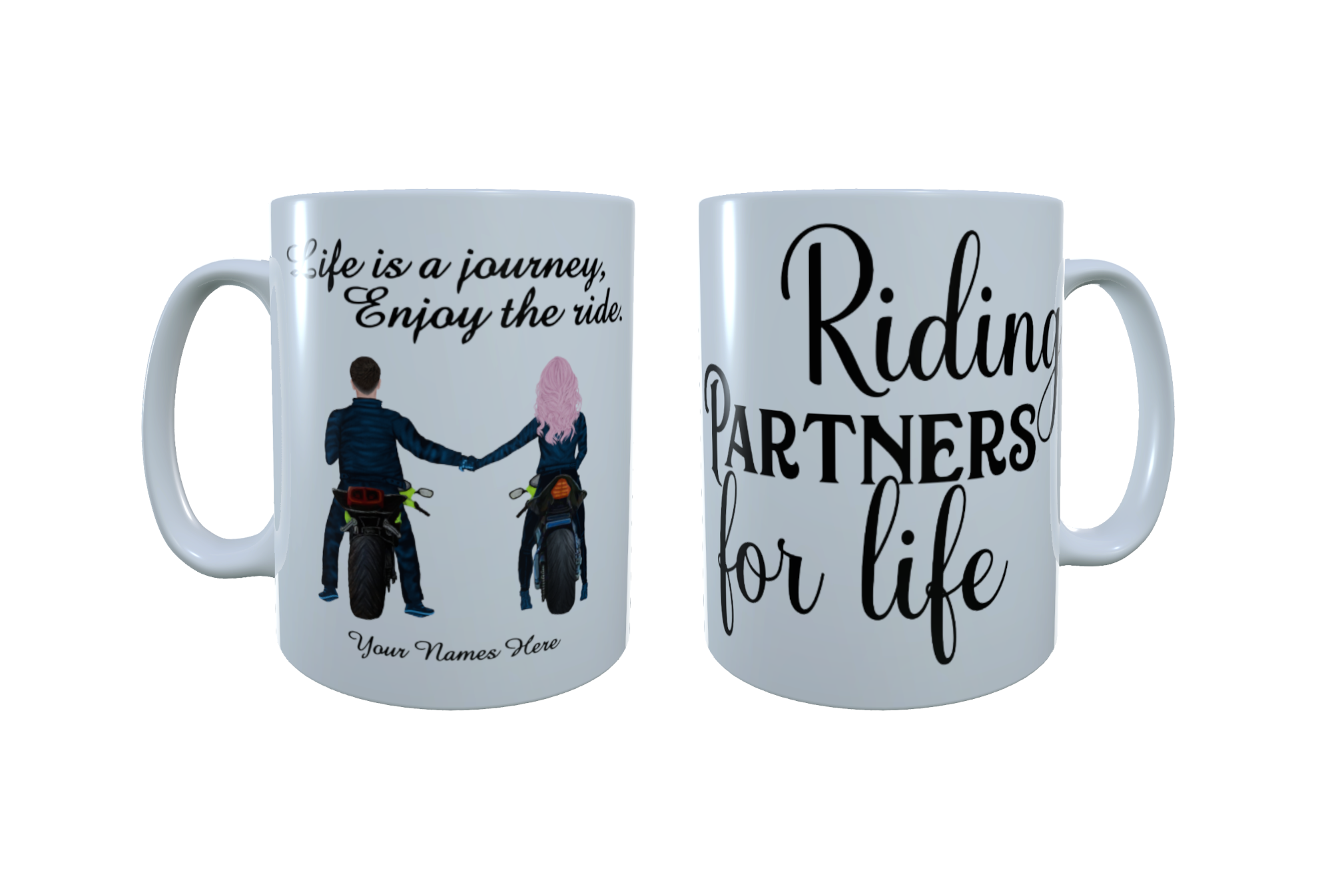 Couples Motorbike Ceramic Mug , Custom Motorbike Mug
